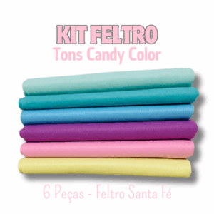 Kit Feltro Santa Fé Tons Candy Color - 6 Peças 50x70m